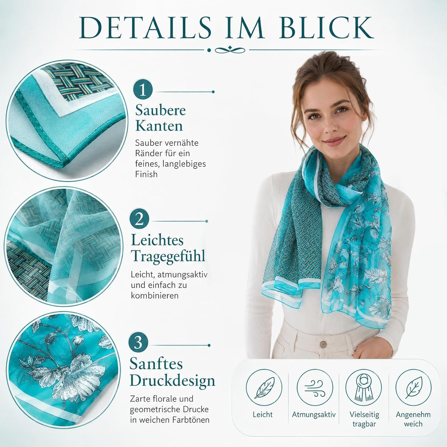 image:imageFAIRYGATE Schals amp Tcher fr Damen Seidenschals Damen Leicht Seidentuch Chiffon Silk Schal Halstuch Tuch Geschenk Frauen 20A41FDKRA5132