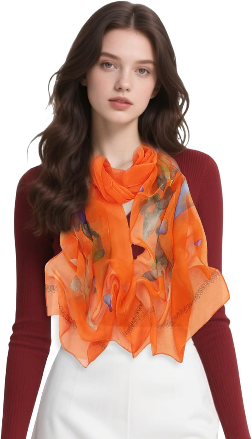 image:imageFAIRYGATE Schals amp Tcher fr Damen Seidenschals Damen Leicht Seidentuch Chiffon Silk Schal Halstuch Tuch Geschenk Frauen 20A41Fdkra5116