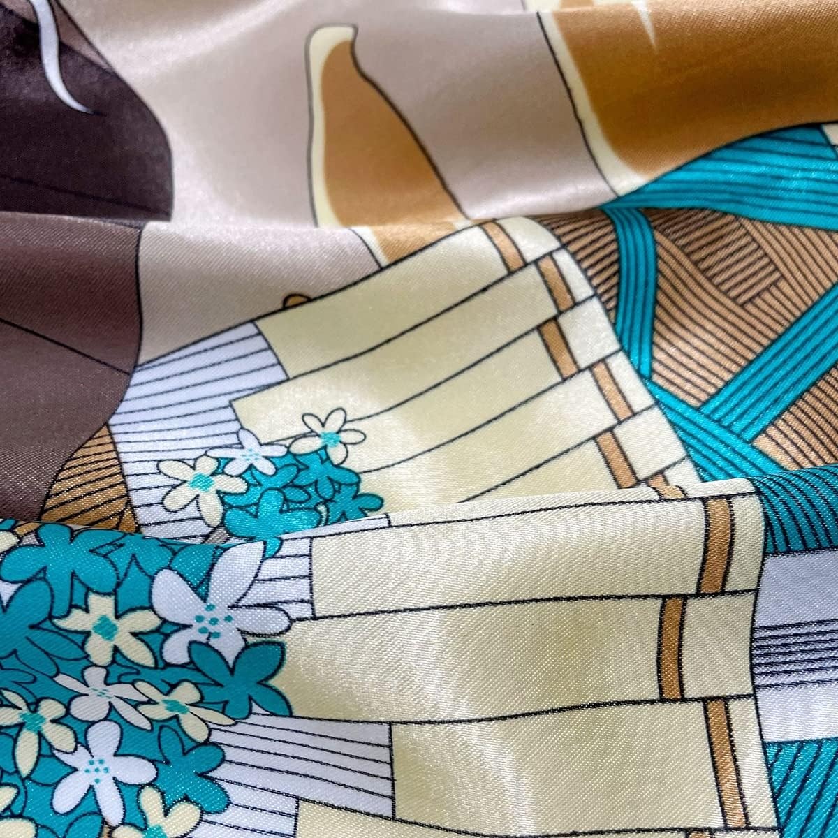 image:imageFAIRYGATE Seide Schal Damen Halstcher Seidentuch Schals Halstuch Seidenschal Scarf Bandana Taschentuch Handgelenk Kopftcher Einheitsgre 78Fdas28008