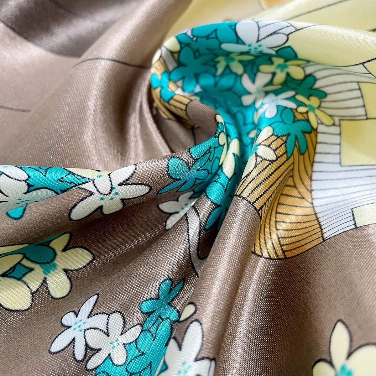 image:imageFAIRYGATE Seide Schal Damen Halstcher Seidentuch Schals Halstuch Seidenschal Scarf Bandana Taschentuch Handgelenk Kopftcher Einheitsgre 78Fdas28008