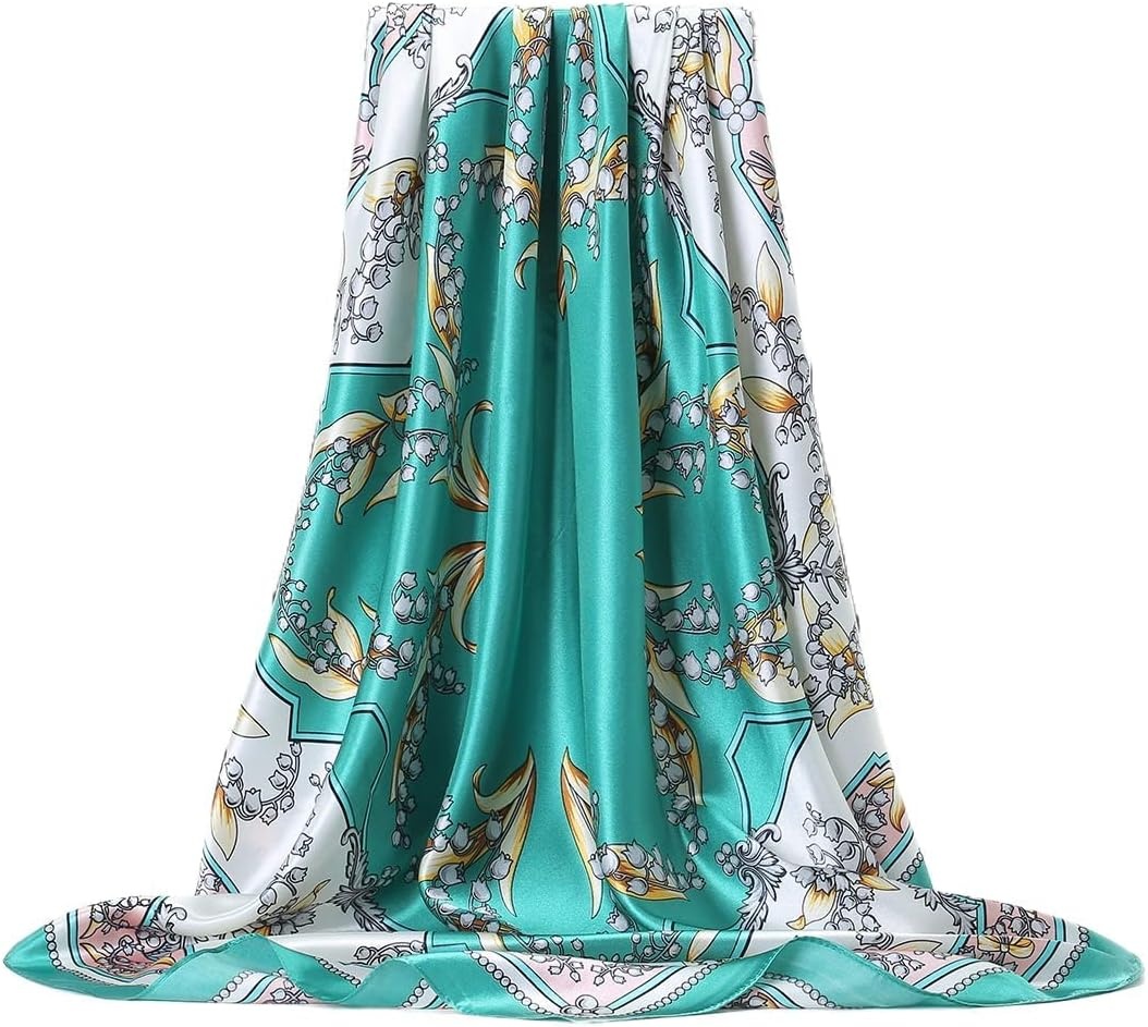 image:imageFAIRYGATE Seide Schal Damen Halstcher Seidentuch Schals Halstuch Seidenschal Scarf Bandana Taschentuch Handgelenk Kopftcher Einheitsgre 78Fdgh73017