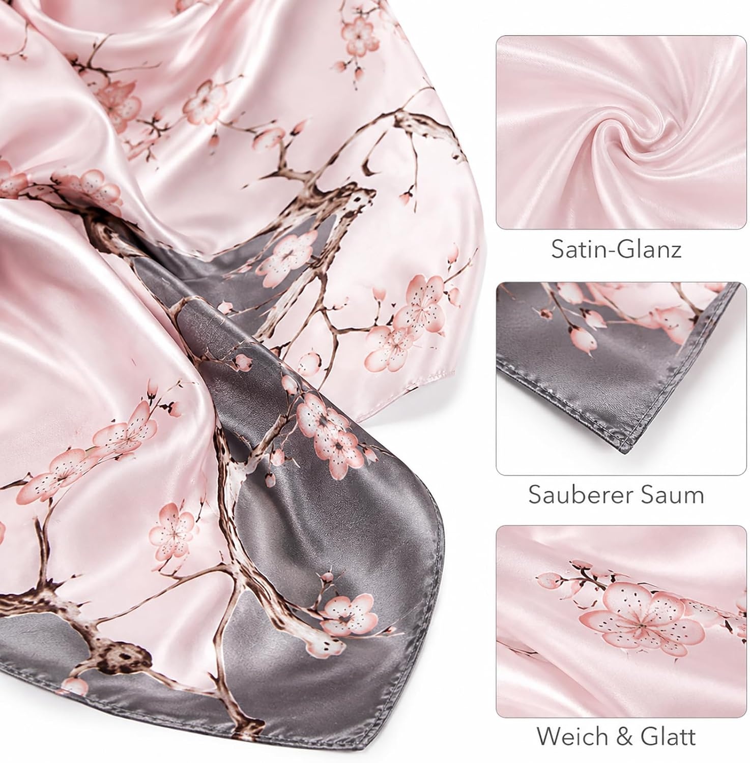 image:imageFAIRYGATE Seide Schal Damen Halstcher Seidentuch Schals Halstuch Seidenschal Scarf Bandana Taschentuch Handgelenk Kopftcher Einheitsgre 78Fdgh91009