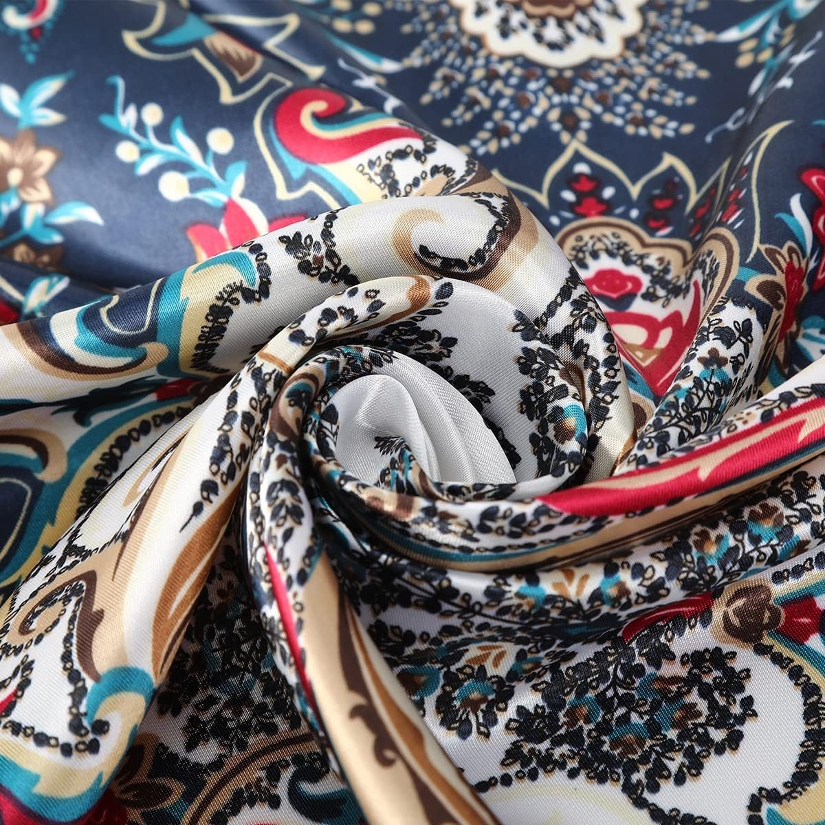 image:imageFAIRYGATE Seide Schal Damen Halstcher Seidentuch Schals Halstuch Seidenschal Scarf Bandana Taschentuch Handgelenk Kopftcher Einheitsgre 78Fdgh91017
