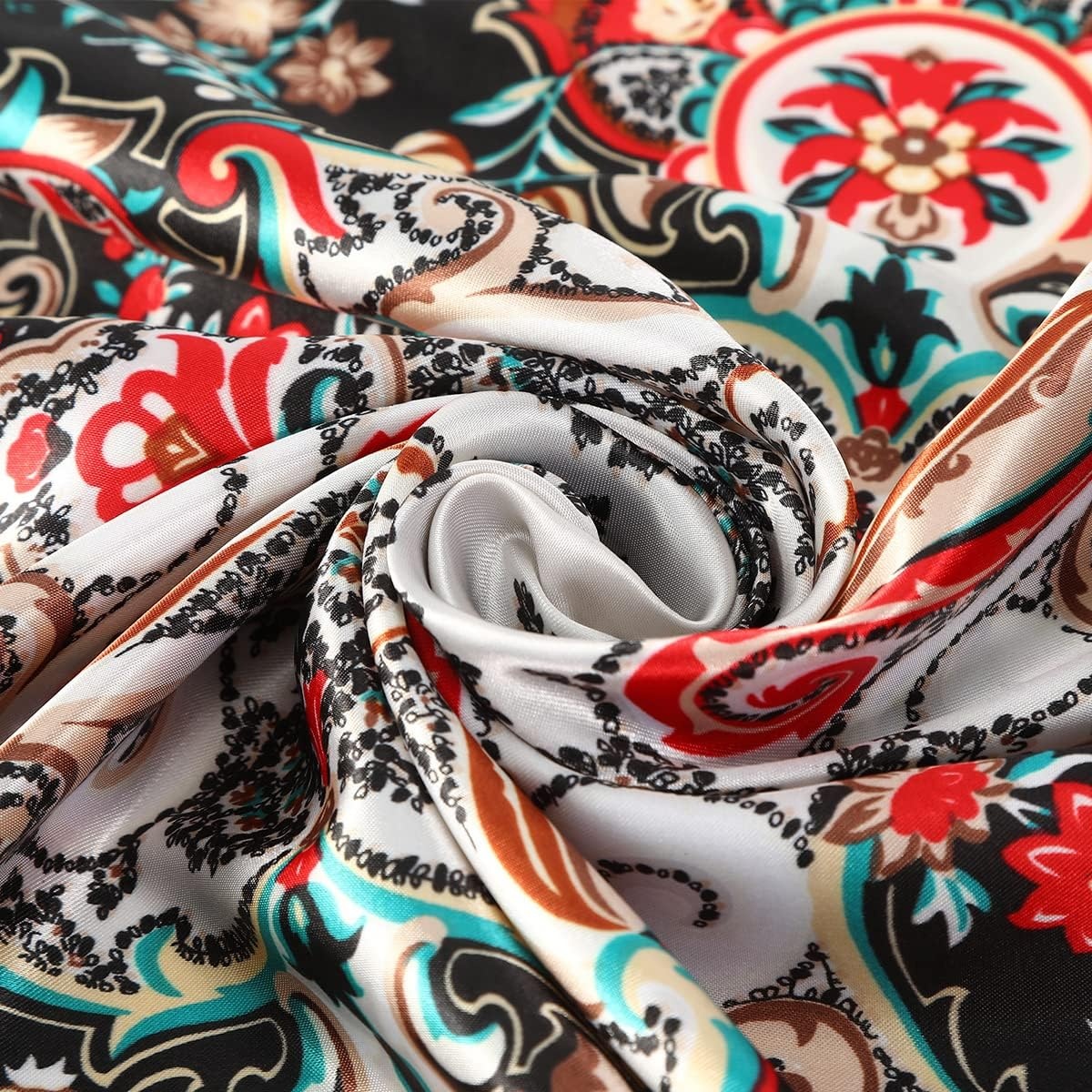 image:imageFAIRYGATE Seide Schal Damen Halstcher Seidentuch Schals Halstuch Seidenschal Scarf Bandana Taschentuch Handgelenk Kopftcher Einheitsgre 78Mehrfarbig