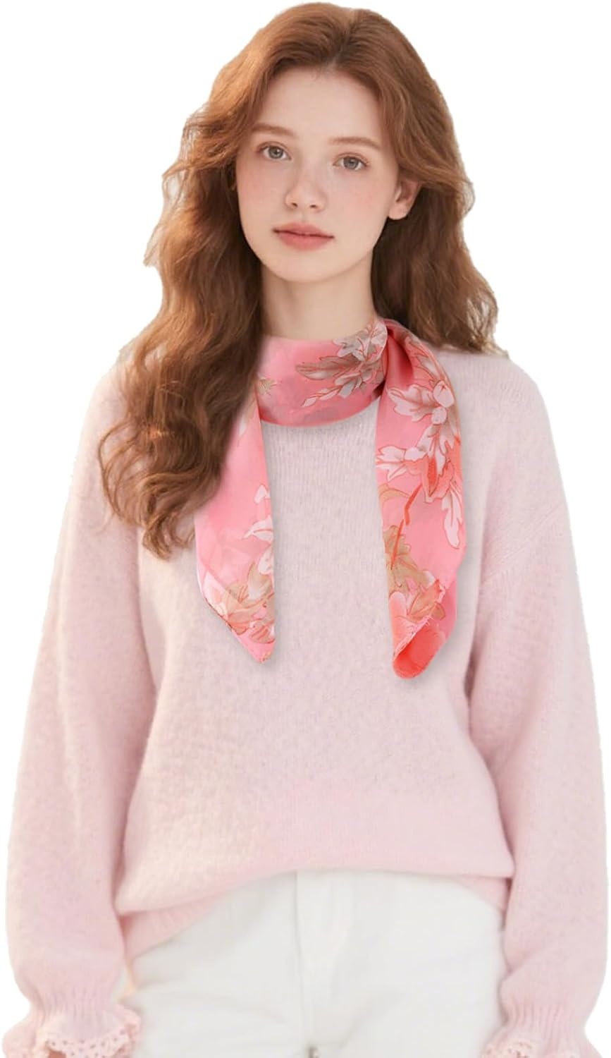 image:imageFAIRYGATE Seidenschal Damen Chiffon Elegante Seidentuch Haare Satintuch Halstuch Bandana Tuch Kopftcher Taschentuch Ansatz Scarf DA27Fdwxa2620