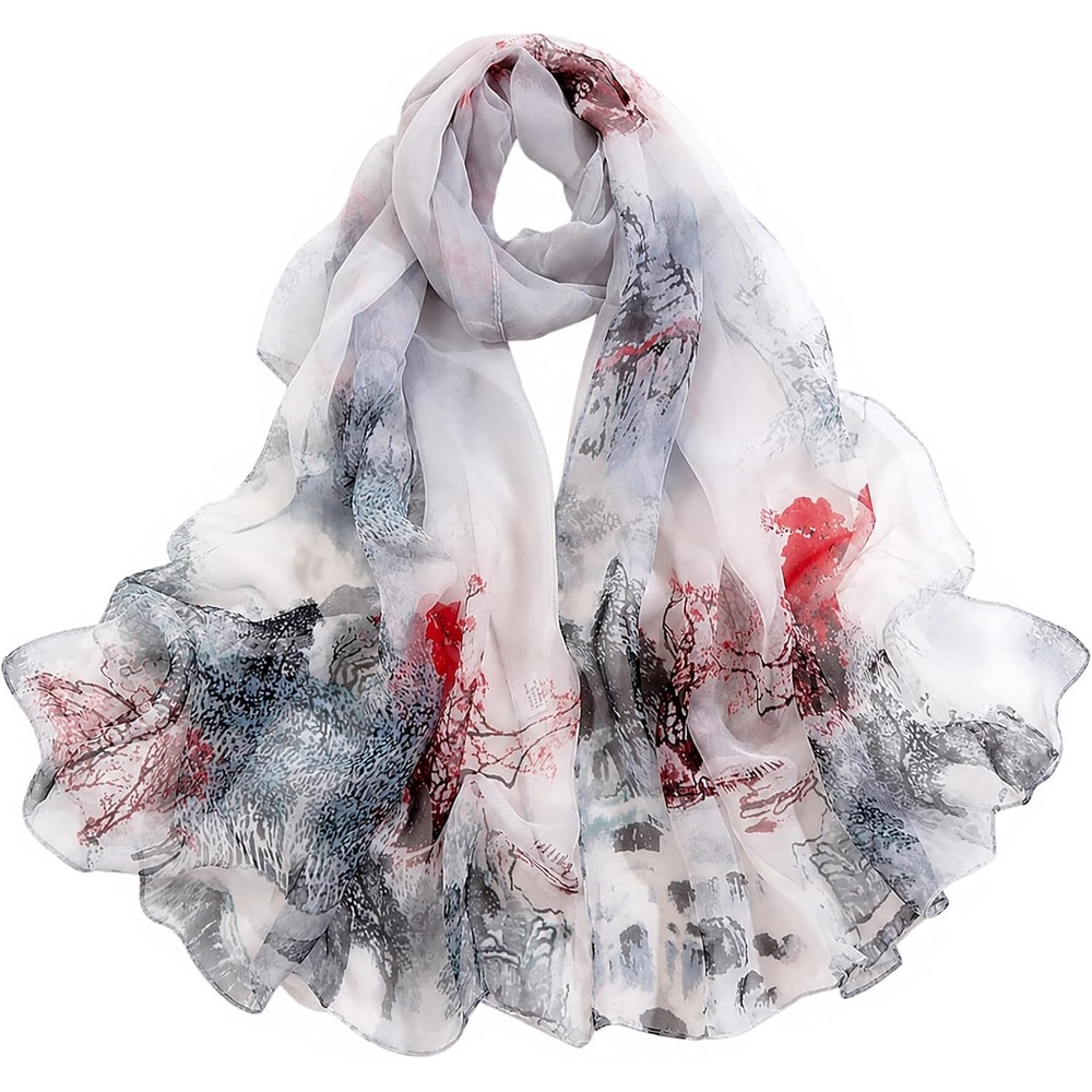 image:imageFAIRYGATE Chiffon Retro Schal Damen Leichtes Halstuch Seiden Chiffon Halstuch fr Mdchen Frauen Halstuch Kopftuch39009