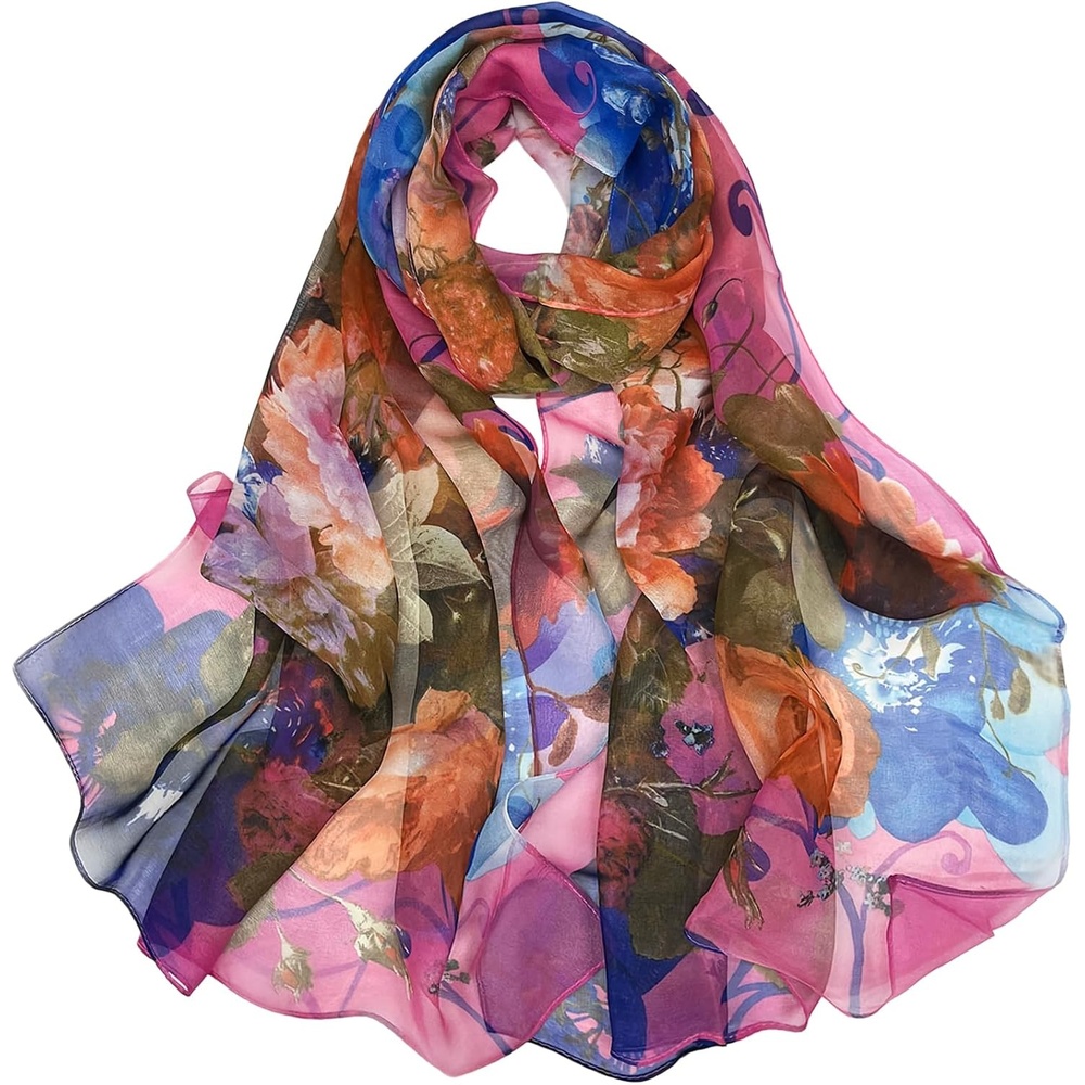 image:imageFAIRYGATE Chiffon Retro Schal Damen Leichtes Halstuch Seiden Chiffon Halstuch fr Mdchen Frauen Halstuch KopftuchFDKRA4431