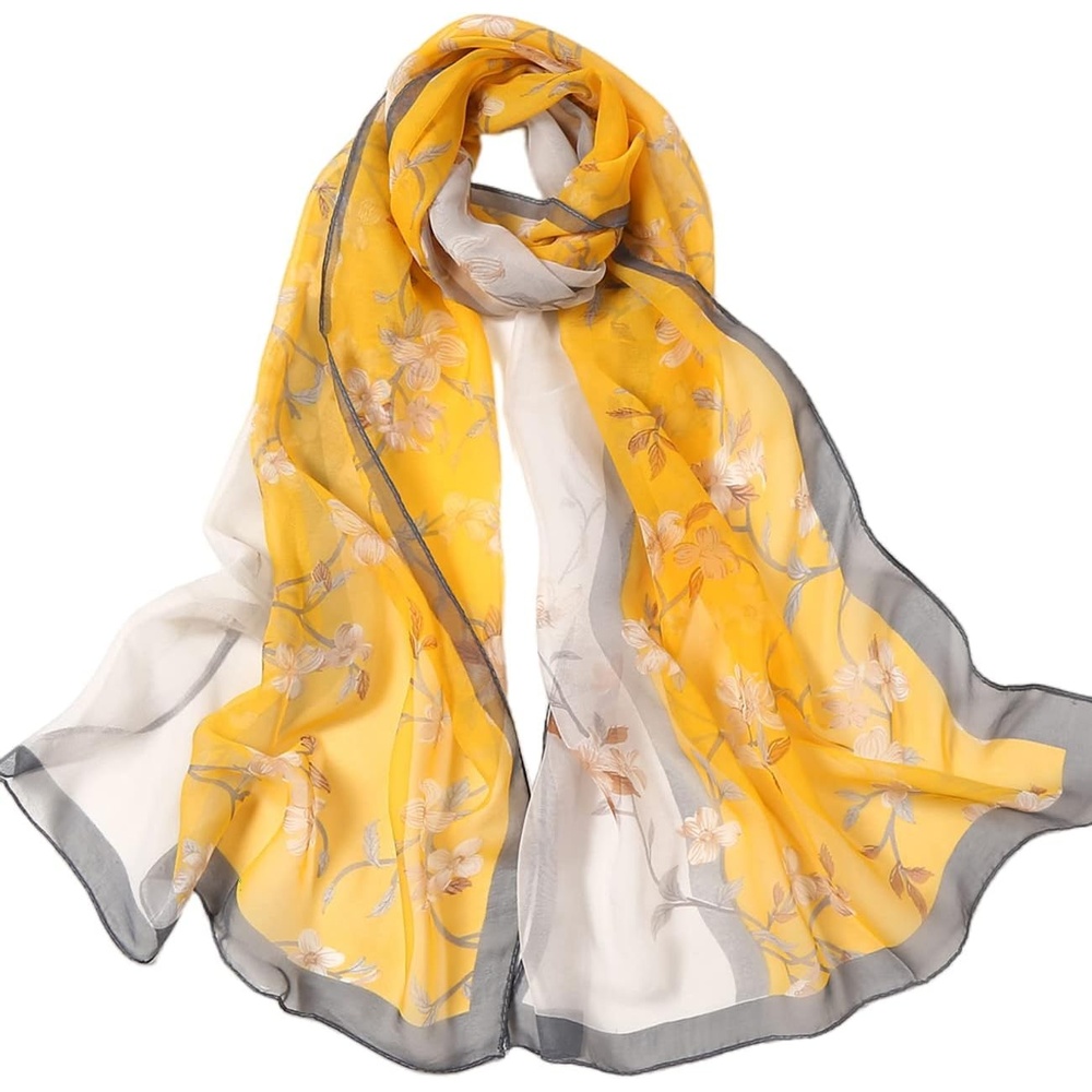 image:imageFAIRYGATE Chiffon Retro Schal Damen Leichtes Halstuch Seiden Chiffon Halstuch fr Mdchen Frauen Halstuch KopftuchFdkra4205