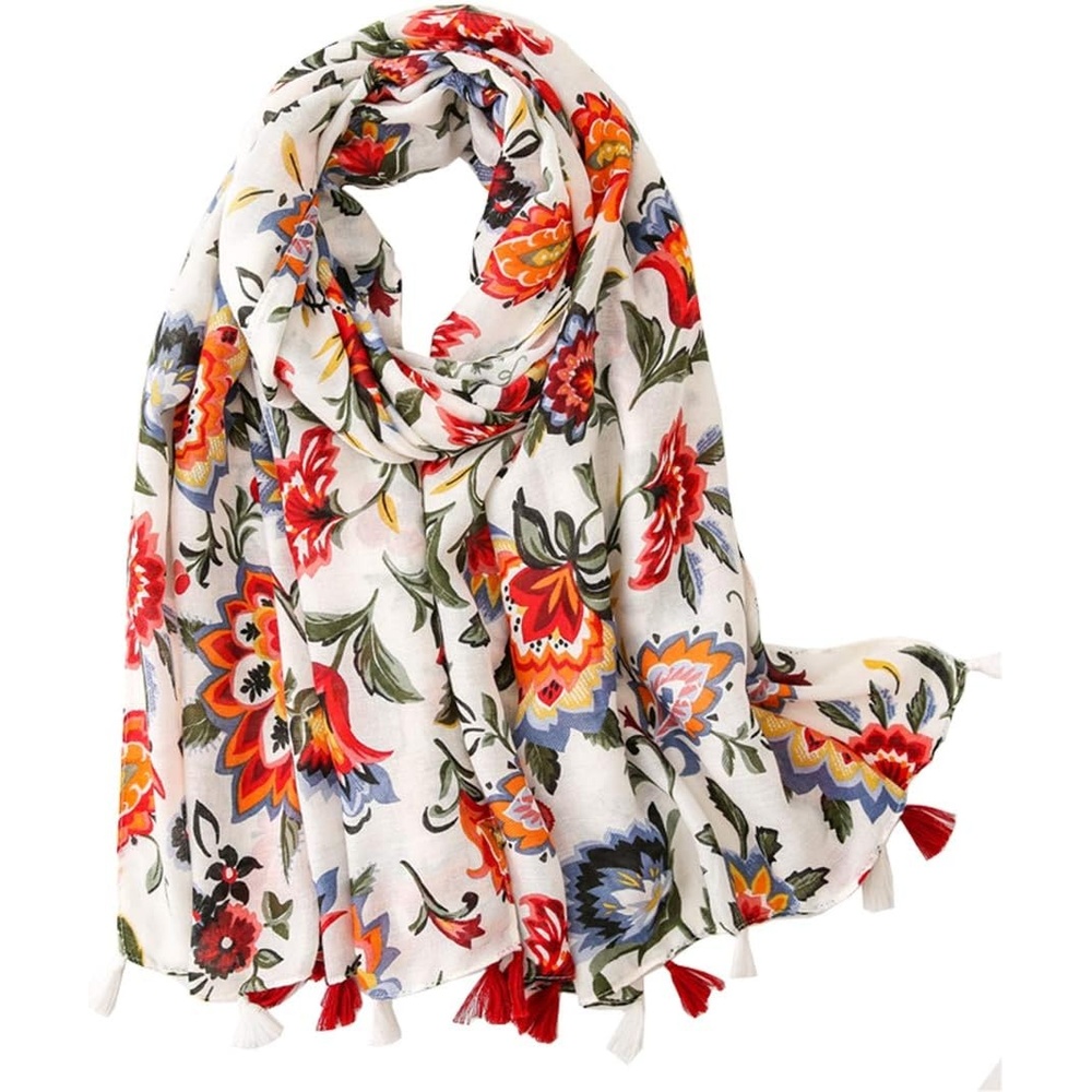 image:imageFAIRYGATE Damen Schal Vogel Blume Schmetterling Druck Lange Soft Neck Scarf Wickel Stola fr Summer Beach Winter Geschenk0230
