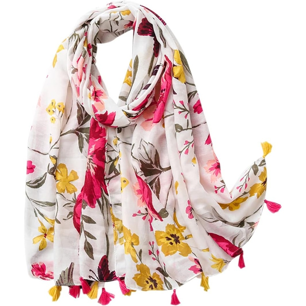 image:imageFAIRYGATE Damen Schal Vogel Blume Schmetterling Druck Lange Soft Neck Scarf Wickel Stola fr Summer Beach Winter Geschenk36225