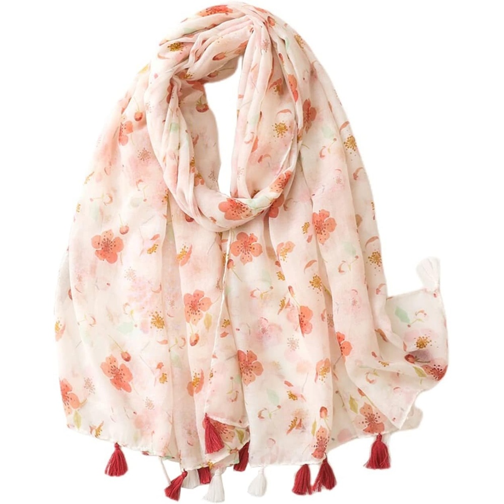 image:imageFAIRYGATE Damen Schal Vogel Blume Schmetterling Druck Lange Soft Neck Scarf Wickel Stola fr Summer Beach Winter Geschenk8034