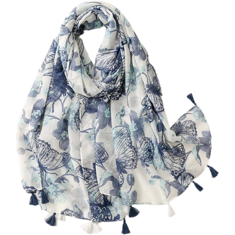 image:imageFAIRYGATE Damen Schal Vogel Blume Schmetterling Druck Lange Soft Neck Scarf Wickel Stola fr Summer Beach Winter GeschenkFDYT27008