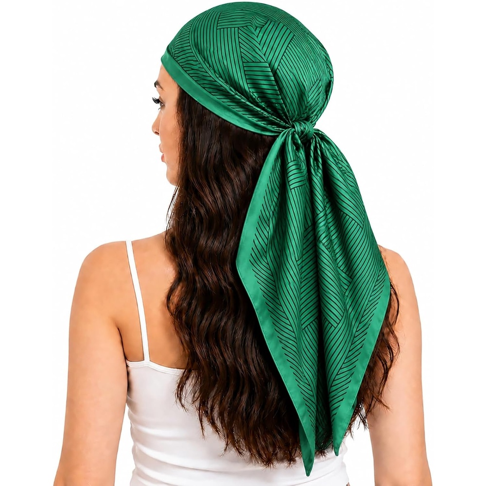 image:imageFAIRYGATE Damen Seidentuch Quadrates Bedrucktes Halstuch Satin Seidenschal Kopftuch 70x70cmFdgh93005