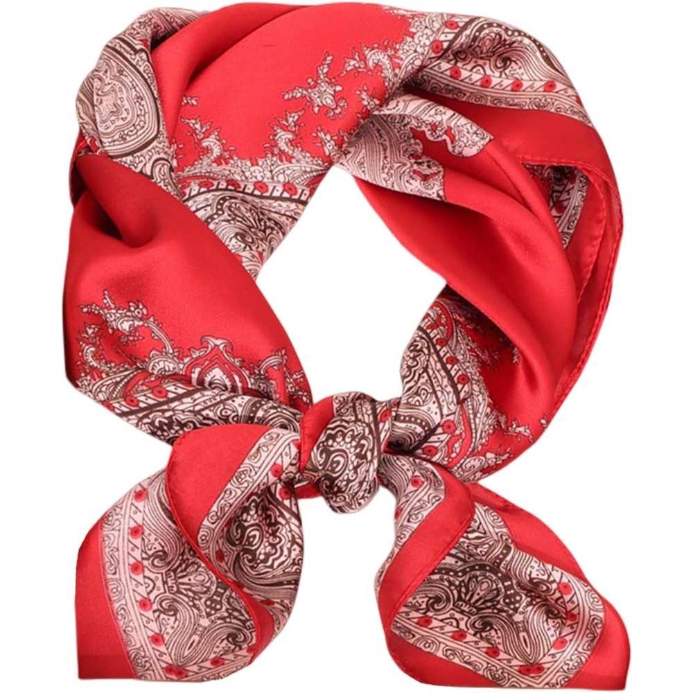 image:imageFAIRYGATE Damen Seidentuch Quadrates Bedrucktes Halstuch Satin Seidenschal Kopftuch 70x70cmFdwxa2205