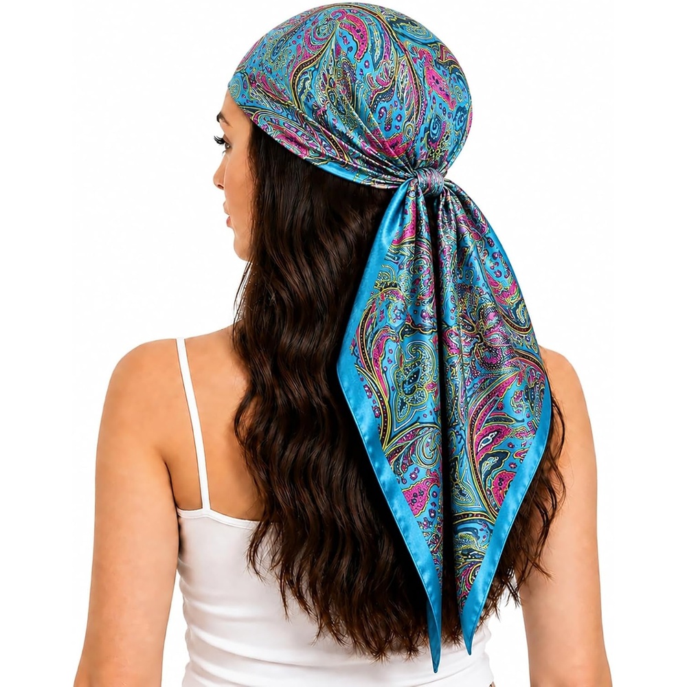 image:imageFAIRYGATE Damenschal Schal Tuch Blume Bandana Halstuch Kopftuch Schals 90 x 90 cm Bunte74007
