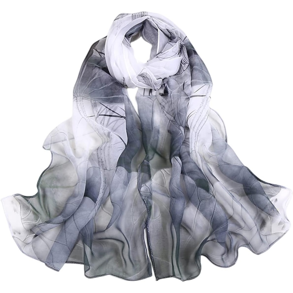 image:imageFAIRYGATE Georgette Chiffon Schal Damen Lange Schals Blume Muster Soft Wrap Simulation Seidenschal fr Frhling Sommer Herbst Winter38010