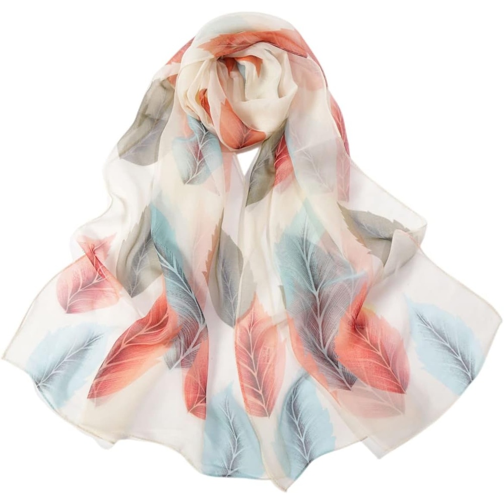 image:imageFAIRYGATE Georgette Chiffon Schal Damen Lange Schals Blume Muster Soft Wrap Simulation Seidenschal fr Frhling Sommer Herbst Winter38019