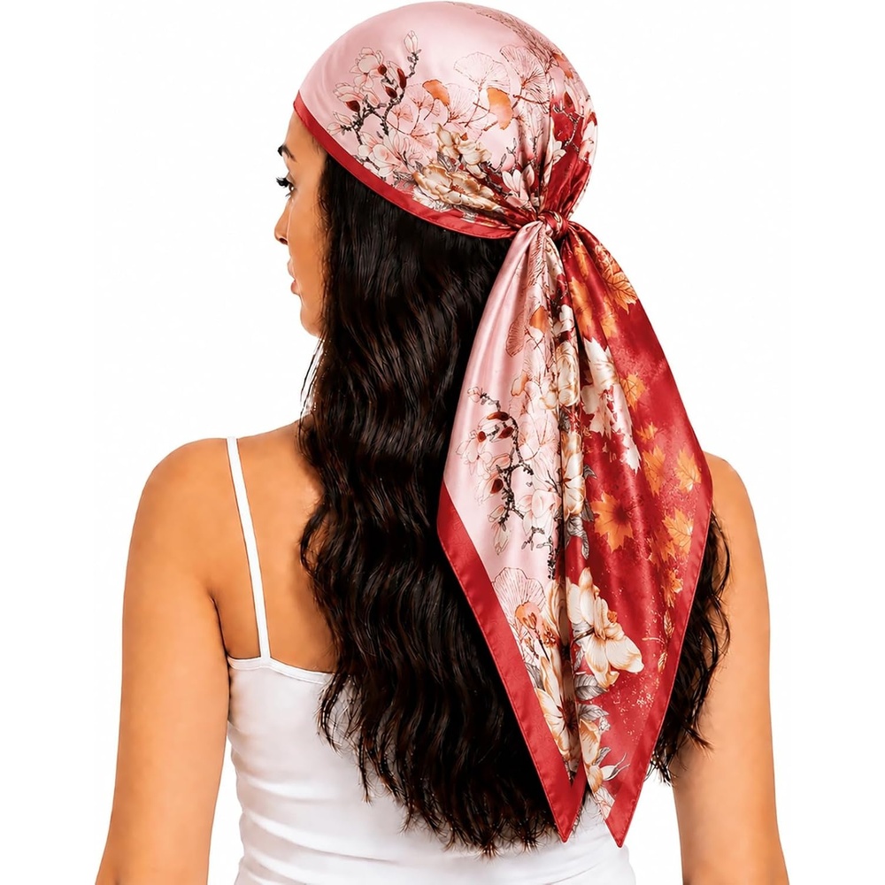 image:imageFAIRYGATE Seide Schal Damen Halstcher Seidentuch Schals Halstuch Seidenschal Scarf Bandana Taschentuch Handgelenk Kopftcher Einheitsgre 78D90023