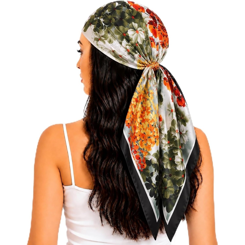 image:imageFAIRYGATE Seide Schal Damen Halstcher Seidentuch Schals Halstuch Seidenschal Scarf Bandana Taschentuch Handgelenk Kopftcher Einheitsgre 78Fdas28022