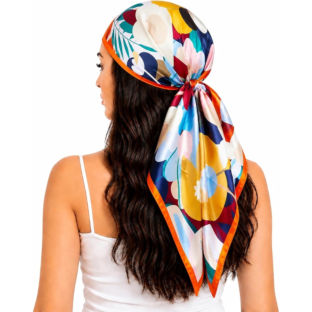image:imageFAIRYGATE Seide Schal Damen Halstcher Seidentuch Schals Halstuch Seidenschal Scarf Bandana Taschentuch Handgelenk Kopftcher Einheitsgre 78Fdas28025