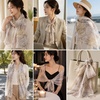 FAIRYGATE Chiffon Retro Schal Damen Leichtes Halstuch Seiden Chiffon Halstuch für Mädchen Frauen Halstuch Kopftuch(39008)