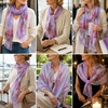 FAIRYGATE Chiffon Retro Schal Damen Leichtes Halstuch Seiden Chiffon Halstuch für Mädchen Frauen Halstuch Kopftuch(39012)
