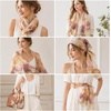 FAIRYGATE Chiffon Retro Schal Damen Leichtes Halstuch Seiden Chiffon Halstuch für Mädchen Frauen Halstuch Kopftuch(39013)