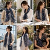 FAIRYGATE Chiffon Retro Schal Damen Leichtes Halstuch Seiden Chiffon Halstuch für Mädchen Frauen Halstuch Kopftuch(Fdkra4207)
