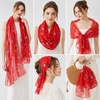 FAIRYGATE Chiffon Retro Schal Damen Leichtes Halstuch Seiden Chiffon Halstuch für Mädchen Frauen Halstuch Kopftuch(Fdkra4208)