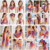 FAIRYGATE Chiffon Retro Schal Damen Leichtes Halstuch Seiden Chiffon Halstuch für Mädchen Frauen Halstuch Kopftuch(Fdkra4216)