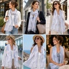 FAIRYGATE Chiffon Schal Damen Stola Halstuch Tuch für Sommer Herbst Winter Ganzjährig Schals & Tücher(Fdkra4608)