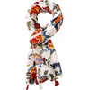 FAIRYGATE Damen Schal Vogel Blume Schmetterling Druck Lange Soft Neck Scarf Wickel Stola für Summer Beach Winter Geschenk(0230)