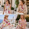 FAIRYGATE Damen Schal Vogel Blume Schmetterling Druck Lange Soft Neck Scarf Wickel Stola für Summer Beach Winter Geschenk(36225)