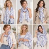 FAIRYGATE Damen Schal Vogel Blume Schmetterling Druck Lange Soft Neck Scarf Wickel Stola für Summer Beach Winter Geschenk(FDYT27006)