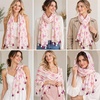 FAIRYGATE Damen Schal Vogel Blume Schmetterling Druck Lange Soft Neck Scarf Wickel Stola für Summer Beach Winter Geschenk(FDYT27007)