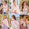 FAIRYGATE Damen Schal Vogel Blume Schmetterling Druck Lange Soft Neck Scarf Wickel Stola für Summer Beach Winter Geschenk(FDYT27007)