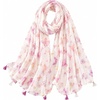 FAIRYGATE Damen Schal Vogel Blume Schmetterling Druck Lange Soft Neck Scarf Wickel Stola für Summer Beach Winter Geschenk(FDYT27007)
