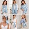 FAIRYGATE Damen Schal Vogel Blume Schmetterling Druck Lange Soft Neck Scarf Wickel Stola für Summer Beach Winter Geschenk(FDYT5025)