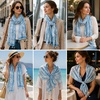 FAIRYGATE Damen Schal Vogel Blume Schmetterling Druck Lange Soft Neck Scarf Wickel Stola für Summer Beach Winter Geschenk(FDYT5025)