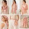 FAIRYGATE Damen Schal Vogel Blume Schmetterling Druck Lange Soft Neck Scarf Wickel Stola für Summer Beach Winter Geschenk(FDYT5026)
