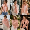 FAIRYGATE Damen Schal Vogel Blume Schmetterling Druck Lange Soft Neck Scarf Wickel Stola für Summer Beach Winter Geschenk(FDYT5026)