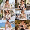 FAIRYGATE Damen Schal Vogel Blume Schmetterling Druck Lange Soft Neck Scarf Wickel Stola für Summer Beach Winter Geschenk(Fdyt17226)