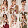 FAIRYGATE Damen Schal Vogel Blume Schmetterling Druck Lange Soft Neck Scarf Wickel Stola für Summer Beach Winter Geschenk(Fdyt17226)