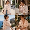 FAIRYGATE Damen Schal Vogel Blume Schmetterling Druck Lange Soft Neck Scarf Wickel Stola für Summer Beach Winter Geschenk(Fdyt17227)