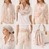 FAIRYGATE Damen Schal Vogel Blume Schmetterling Druck Lange Soft Neck Scarf Wickel Stola für Summer Beach Winter Geschenk(Fdyt17227)