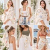 FAIRYGATE Damen Schal Vogel Blume Schmetterling Druck Lange Soft Neck Scarf Wickel Stola für Summer Beach Winter Geschenk(Fdyt17237)