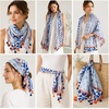 FAIRYGATE Damen Schal Vogel Blume Schmetterling Druck Lange Soft Neck Scarf Wickel Stola für Summer Beach Winter Geschenk(Fdyt34226)