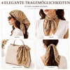 FAIRYGATE Damen Seidentuch Quadrates Bedrucktes Halstuch Satin Seidenschal Kopftuch 70x70cm(Braun)