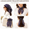 FAIRYGATE Damen Seidentuch Quadrates Bedrucktes Halstuch Satin Seidenschal Kopftuch 70x70cm(Fdwxa2221)