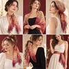 FAIRYGATE Georgette Chiffon Schal Damen Lange Schals Blume Muster Soft Wrap Simulation Seidenschal für Frühling Sommer Herbst Winter(38006)